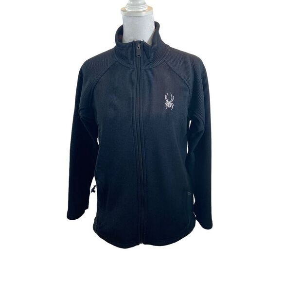 Ladies Spyder Knit and Fleece Black Full Zipper Jacket Size Large - Picture 3 of 10